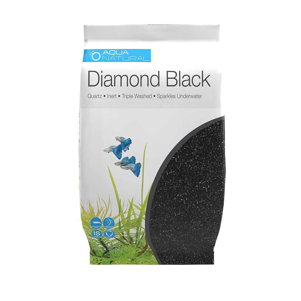 Aqua Pure Diamond Black 10lb – Premium Gravel and Substrate for Aquariums, Fish Tanks, and Terrariums, Dimension 1-2mm