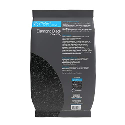 Aqua Pure Diamond Black 10lb - Premium Gravel and Substrate for Aquariums, Fish Tanks, and Terrariums, Dimension 1-2mm