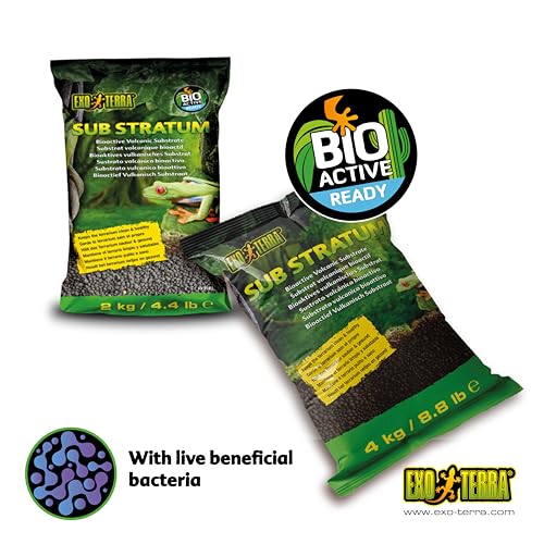 Exo Terra Bioactive Volcanic Substrate for Reptile Terrariums - 8.8 lb, Controls Odor and Maintains Optimum Moisture Ranges