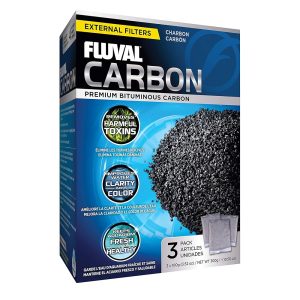 Fluval Premium Bituminous Carbon Filter Media for Aquariums, 100g Nylon Luggage, 3 Depend (Single Pack), A1440