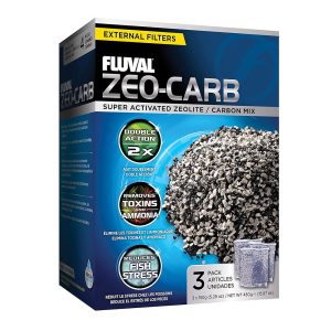 Fluval Zeo-Carb Chemical Filter Media for Freshwater Aquariums – 150g Nylon Baggage (Pack of three), White, Appropriate for All Fish Sizes, Mannequin A1490